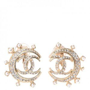 CHANEL DUBAI MOON CRESENT CLIP ON EARRINGS